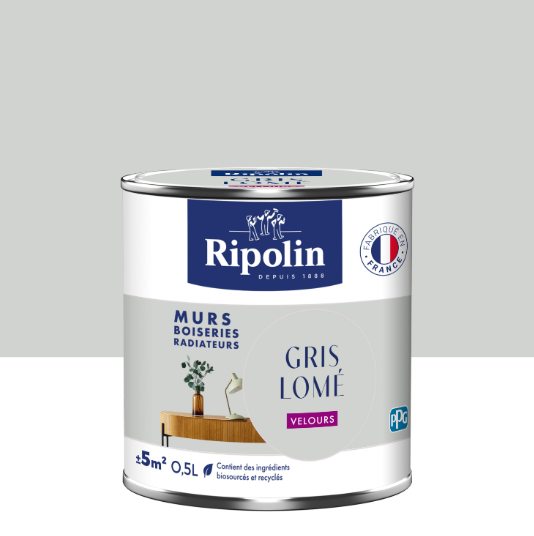 Peinture mur gris lome velours RIPOLIN Intérieur 0.5L