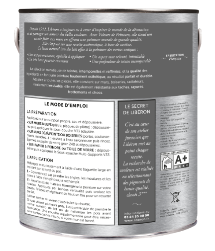 Testeur peinture mur, boiserie fleur de lin LIBÉRON Velours de peinture® 0.125l