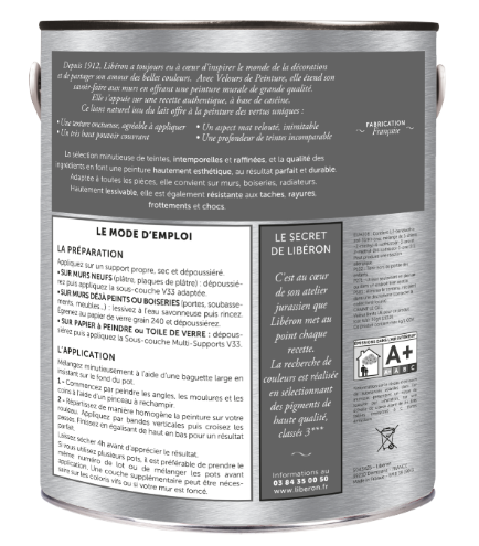 Testeur peinture mur, boiserie gris sarrazin LIBÉRON Velours de peinture® 0.125l