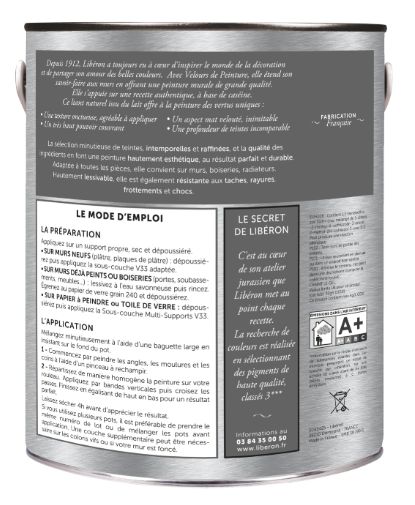 Testeur peinture mur, boiserie gris saunier LIBÉRON Velours de peinture® 0.125l