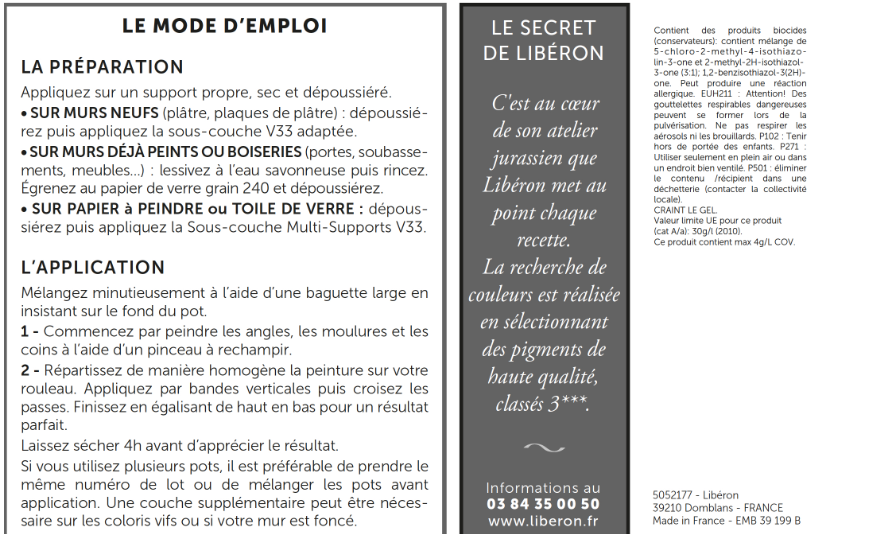 Peinture mur et plafond noir smoking velours LIBÉRON Velours de peinture® 2.5L