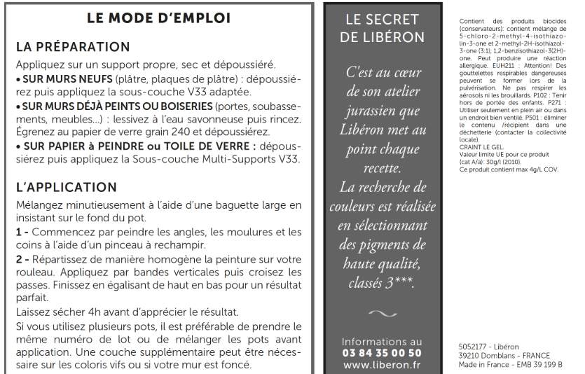 Peinture mur et plafond bleu des vosges velours LIBÉRON Velours de peinture® 2.5