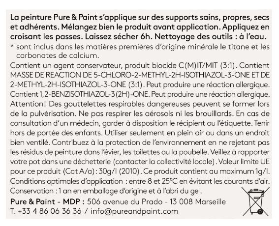 Peinture mur et plafond aubergine velours PURE & PAINT , 0.1L