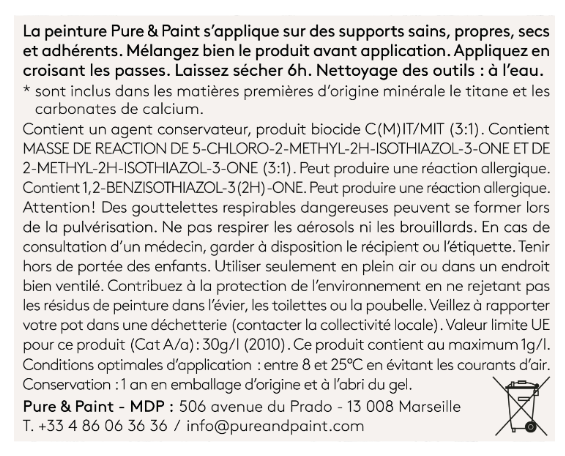 Peinture mur et plafond soleil d'hiver velours PURE & PAINT , 0.1l