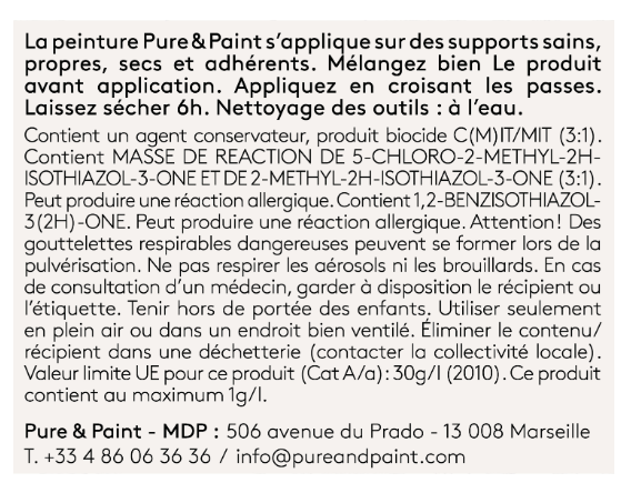 Peinture mur et plafond parchemin velours PURE & PAINT , 0.1L