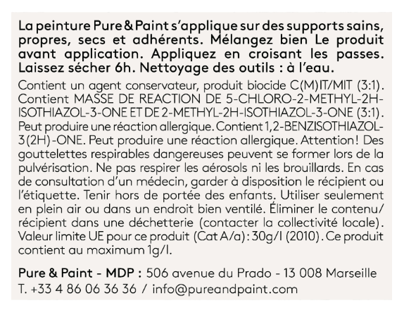 Peinture mur et plafond outremer velours PURE & PAINT , 0.1L
