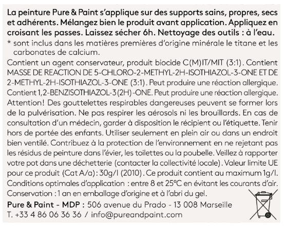 Peinture mur et plafond brun ours velours PURE & PAINT , 0.1L