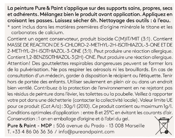 Peinture mur et plafond plumetis velours PURE & PAINT , 0.1L