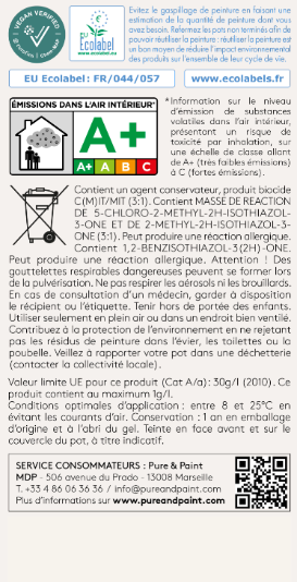 Peinture mur et plafond bellecour velours PURE & PAINT , 2.5L