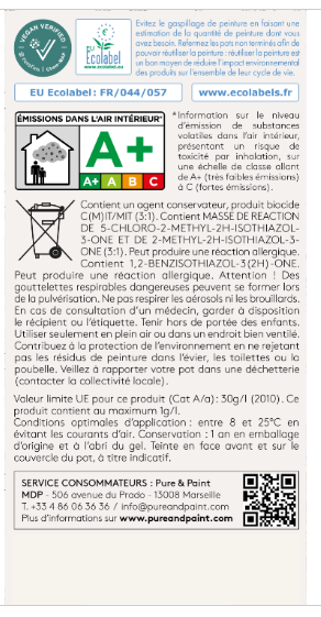 Peinture mur et plafond dauphin velours PURE & PAINT , 2.5L