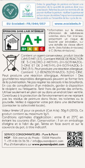 Peinture mur et plafond pirogue velours PURE & PAINT , 2.5L