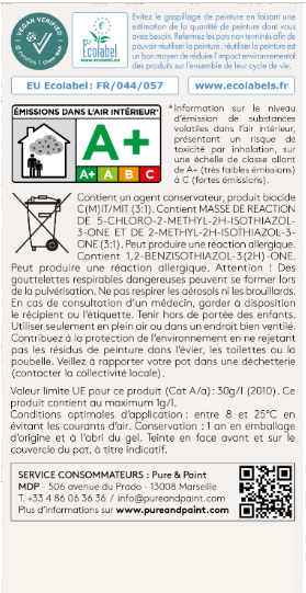Peinture mur et plafond amazonie velours PURE & PAINT , 2.5L