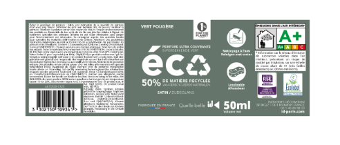 Peinture mur vert de fougere satin ID 0.05L