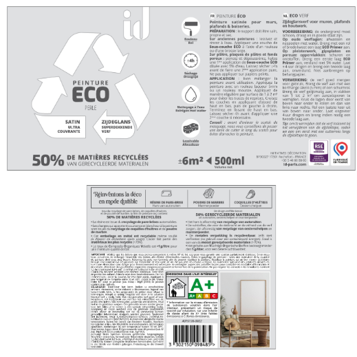Peinture mur, plafond perle satin ID Eco 0.5L