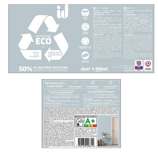 Peinture mur, plafond azur satin ID Eco 0.5L