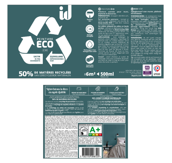 Peinture mur, plafond cedre satin ID Eco 0.5L