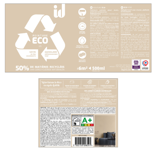 Peinture mur, plafond lin satin ID Eco 0.5L