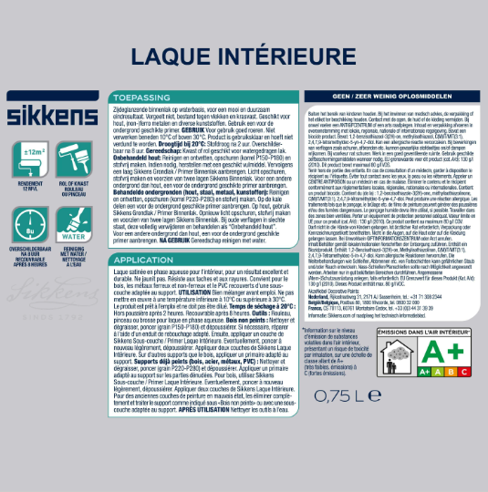 Peinture boiserie, radiateur gris argile satin SIKKENS Laque intérieure 0.75L