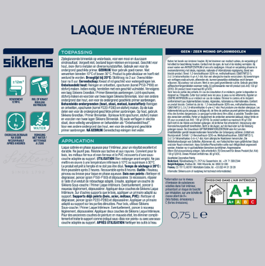 Peinture boiserie, radiateur gris fumé satin SIKKENS Laque intérieure 0.75L