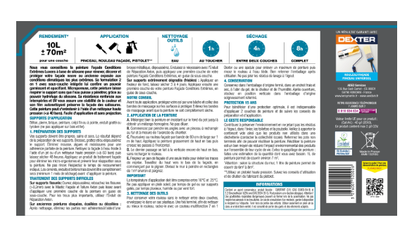 Peinture extérieure façade Conditions extrêmes LUXENS gris 2 mat 10l