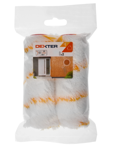 Lot de 2 mini manchons toute peinture pour façade rugueuse, DEXTER, l.120 mm