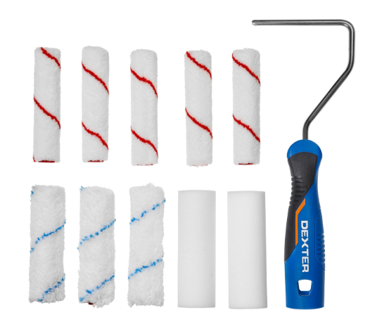 Lot de mini rouleaux et recharges plafond ou mur lisse ou porte, DEXTER