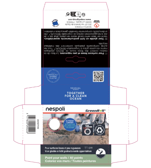 Lot de 2 recharge pour minirouleau de peinture l.110 mm NESPOLI