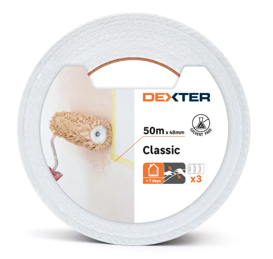 Lot de 3 rubans de masquage DEXTER l.48 mm x L.50 m surfaces lisses