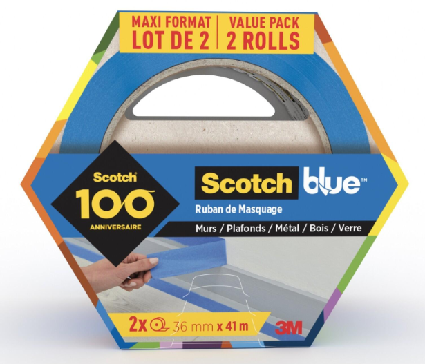 Lot de 2 rubans de masquage SCOTCHBLUE l.36 mm x L.41 m multisurface