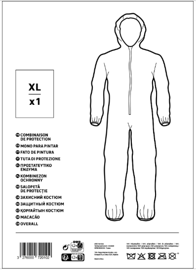 Combinaison de protection blanc, taille XL