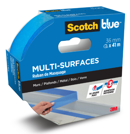 Ruban de masquage SCOTCH l.36 mm x L.41 m Multi-surfaces