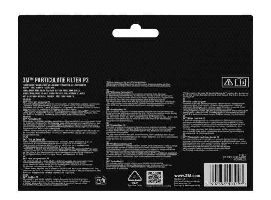 Lot de 1 paire de filtres antipoussière P3 3M