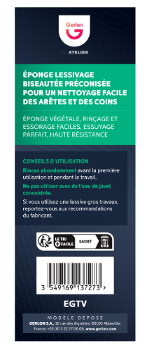 Eponge naturelle Gros travaux biseautée, GERLON
