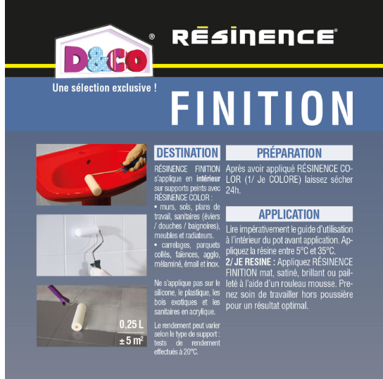Résine de finition évier protecteur RESINENCE, incolore mat, 0.25L