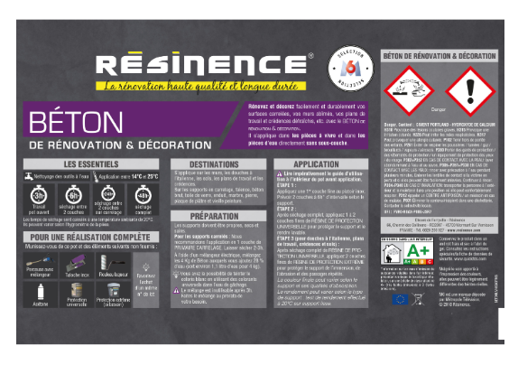 Enduit décoratif Beton RESINENCE, gris nordique, 4 kg