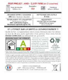 Enduit décoratif Masqu'carrelage béton MAISON DECO, pierre de lave, 4 kg