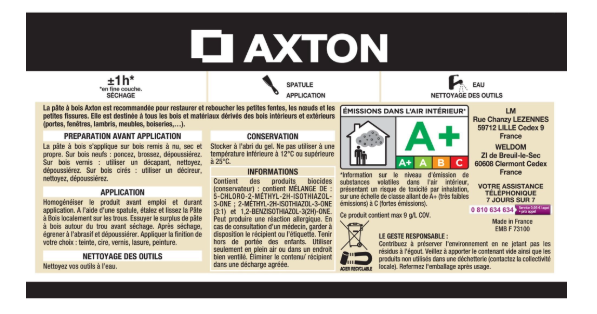 Pâte à bois AXTON neutre 60 g