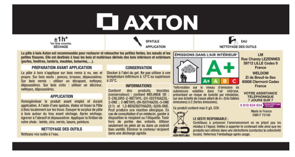 Pâte à bois AXTON chêne foncé 60 g