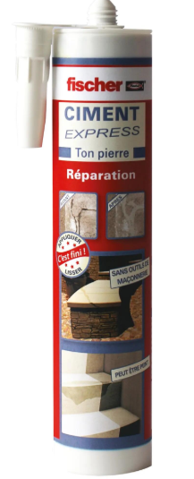 Cartouche Ciment Express 310ml - Ton pierre - Fischer