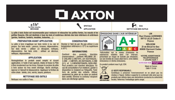Pâte à bois AXTON chêne moyen 250 g