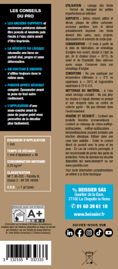 Enduit de lissage en pâte F PRESTONETT blanc 330 g