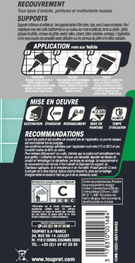 Enduit multi'supports et multifonction en pâte TOUPRET 330 g