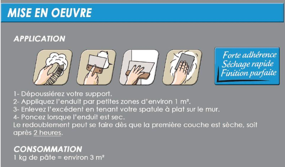 Enduit de lissage en pâte Rapid'liss TOUPRET blanc 1.5 kg