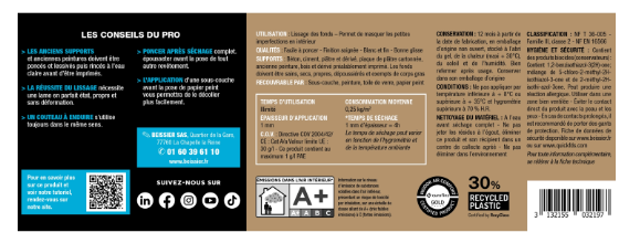 Enduit de lissage en pâte F PRESTONETT blanc 1 kg