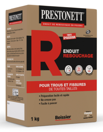 Enduit de rebouchage en poudre R PRESTONETT blanc 1 kg