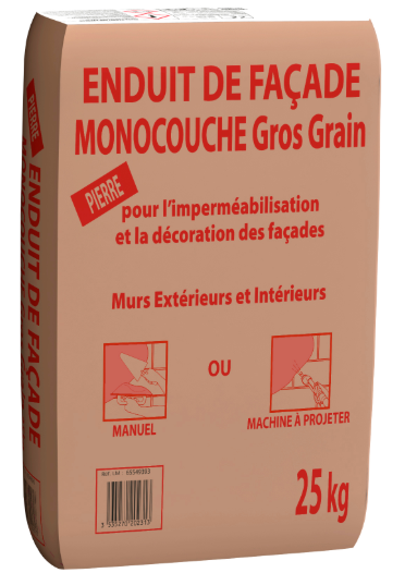 Enduit monocouche ton pierre, 25 kg