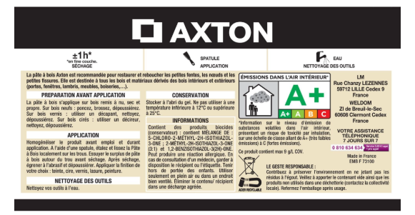 Pâte à bois AXTON acajou 500 g