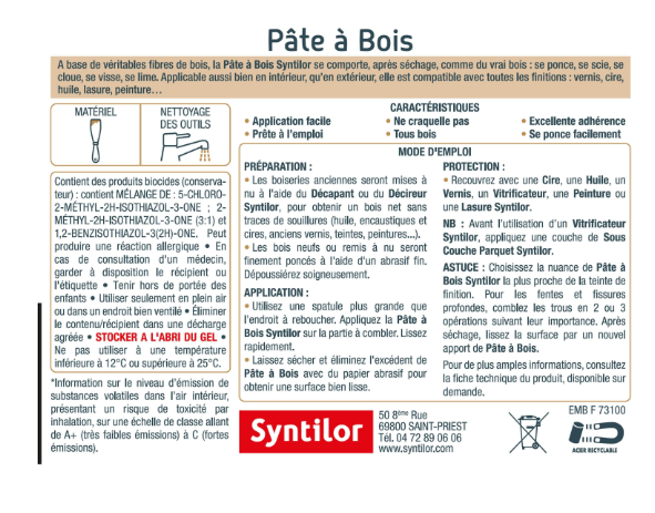 Pâte à bois , SYNTILOR noisette clair 250 g