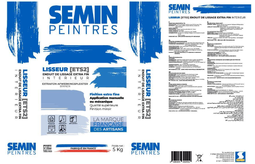 Enduit de lissage extrafin SEMIN, 5 kg