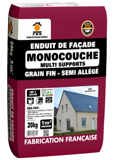 Enduit monocouche gris anthracite PRB 20 kg